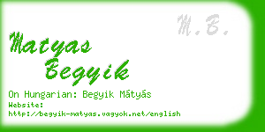 matyas begyik business card