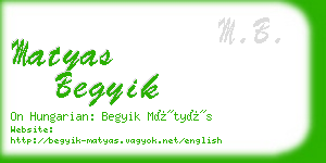 matyas begyik business card